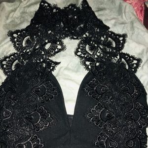 Size 6  Black Lace Choker dress